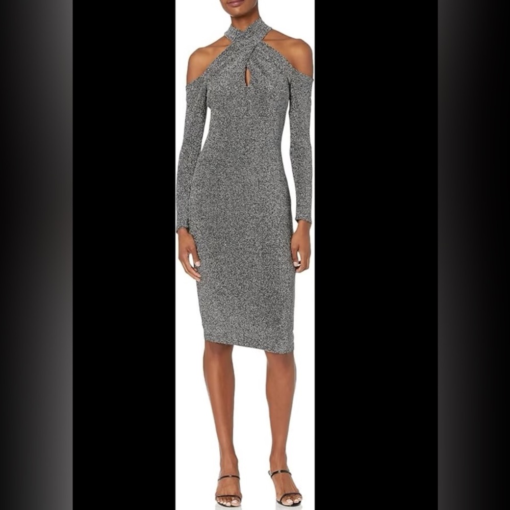 Rachel Roy Metallic Off-Shoulder Dress size small